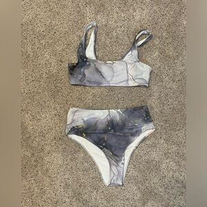 SHEIN Gray/Gold/white Bikini swimsuit M
